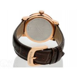 Часы наручные мужские Aerowatch 08937 RO01 кварцевые, с датой и фазой Луны, позолота PVD, коричневый ремешок