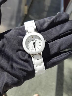 Часы наручные женские DKNY NY4886 кварцевые, белые, керамический ремешок, США УЦЕНКА