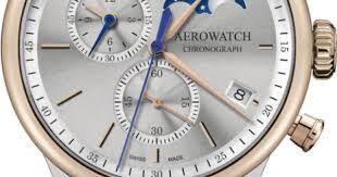 Часы-хронограф наручные мужские Aerowatch 78986 BI03 кварцевые, с датой и фазой Луны, двухцветный корпус
