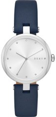 Часы наручные женские DKNY NY2814 кварцевые, сталь, синий ремешок из кожи, США