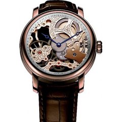 Часы наручные мужские Aerowatch 57931 RO01 механические, скелетон, розовая позолота, коричневый ремешок