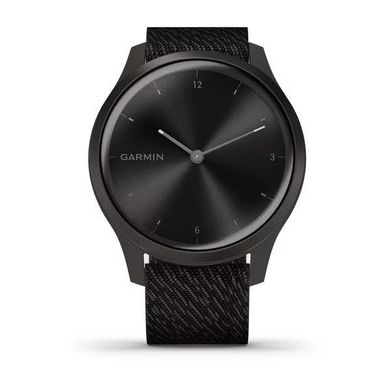 Смарт-годинник Garmin Vivomove Style графіт, алюмінієвий корпус, чорний нейлоновий ремінець