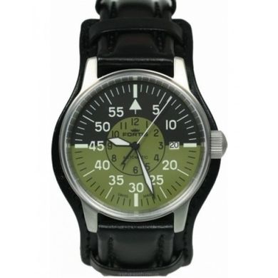 Швейцарские часы наручные мужские FORTIS 595.11.16 L.01 на кожаном ремешке, механика с автоподзаводом