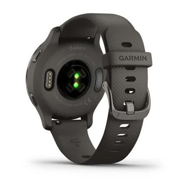 Смарт-годинник Garmin Venu 2S графітовий з темно-сірим безелем та силіконовим ремінцем