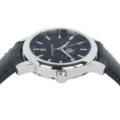 Часы наручные мужские Aerowatch 08937 AA02 кварцевые, с датой и фазой Луны, черный кожаный ремешок