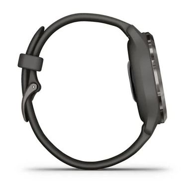 Смарт-годинник Garmin Venu 2S графітовий з темно-сірим безелем та силіконовим ремінцем