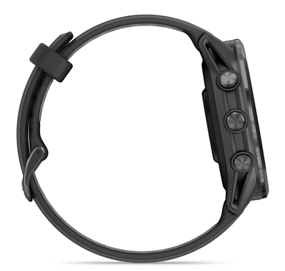 Смарт-годинник Garmin Forerunner 970 з вуглецево-сірим титановим безелем DLC, чорним корпусом і чорним ремінцем