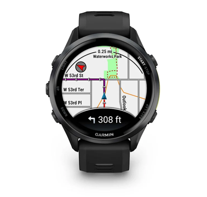 Смарт-годинник Garmin Forerunner 970 з вуглецево-сірим титановим безелем DLC, чорним корпусом і чорним ремінцем