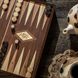 STP36E Manopoulos Backgammon & Chess Olive branch design in Walnut replica wood case 41x41cm 7