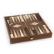 STP36E Manopoulos Backgammon & Chess Olive branch design in Walnut replica wood case 41x41cm 3
