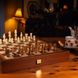 STP36E Manopoulos Backgammon & Chess Olive branch design in Walnut replica wood case 41x41cm 8