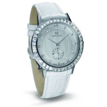 Наручные часы 1675-2-1069 white, ss cz stones, white leather (Seculus)