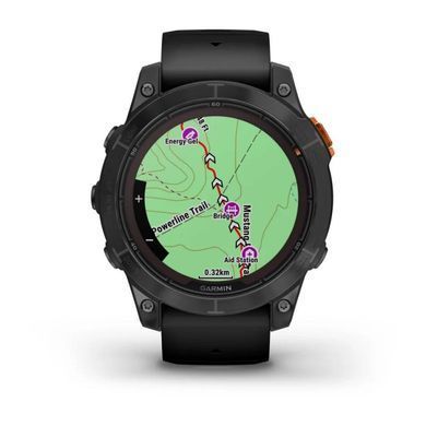 Смарт-годинник Garmin Fenix 7 Pro (без Wi-Fi) - Solar Edition - сланцево-сірий з чорним ремінцем