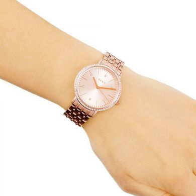 Часы наручные женские DKNY NY2608 кварцевые на браслете, цвет розового золота, США