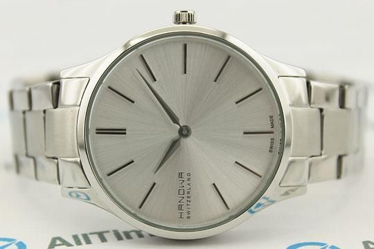 Часы наручные мужские Hanowa 16-5060.04.001 кварцевые, на стальном браслете, серые, Швейцария