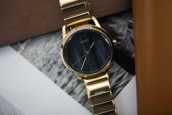 Часы наручные женские DKNY NY2756 кварцевые на браслете, цвет желтого золота, США