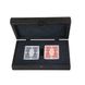 CDE10 Manopoulos Plastic coated playing cards in Dark Grey colour Leatherette wooden case 1