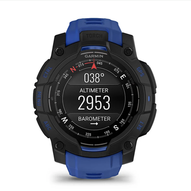 Смарт-часы Garmin Instinct 3 (45 мм) AMOLED черные с сине-черным ремешком