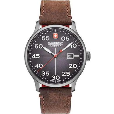 Часы наручные мужские Swiss Military-Hanowa 06-4326.30.009 кварцевые, коричневый ремешок из кожи, Швейцария