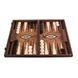 BJJ1Manopoulos Handmade Inlaid Backgammon Walnut burl with Wenge & Oak points - Side Стійки 1