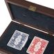 CDE20 Manopoulos Plastic coated playing cards in Caramel colour Leatherette wooden case 3