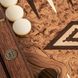 BJJ1Manopoulos Handmade Inlaid Backgammon Walnut burl with Wenge & Oak points - Side Racks 5