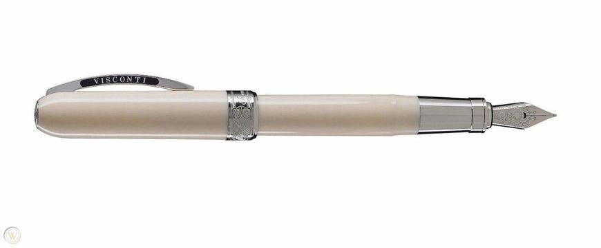 Ручка пір'яна Visconti 48235A10FP Rembrandt Ivory White Steel FP