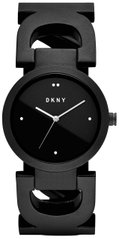 Часы наручные женские DKNY NY2771 кварцевые, черные, браслет из букв, США