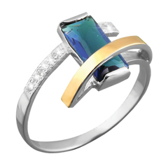 Серебряное кольцо с золотом 19
