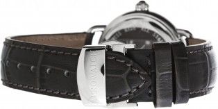 Годинники наручні жіночі Aerowatch 42960 AA02 кварцові з діамантами на сірому шкіряному ремінці