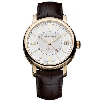 Часы наручные мужские Aerowatch 71930 RO04 механические (автоподзавод), с датой и GMT, цвет розового золота