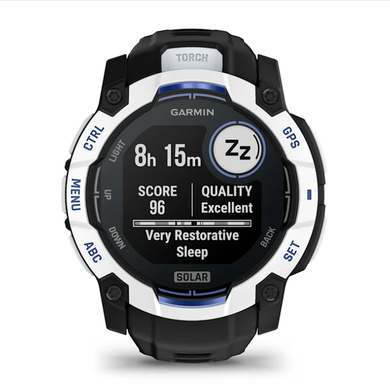 Смарт-часы Garmin Instinct 3 (50 мм) Solar, цвет белый камень с черно-синим ремешком