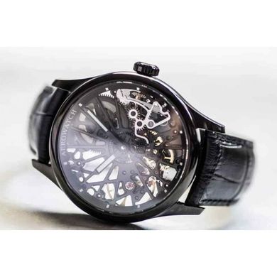 Часы наручные мужские Aerowatch 50981 NO17 механические, скелетон, черный ремешок из тисненой кожи