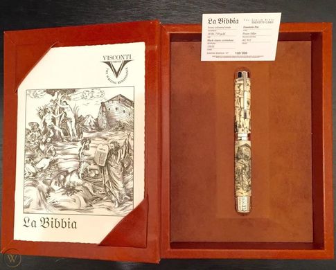 Ручка пір'яна Visconti 15852A20M Jewish Bible Silver AG925 F. P. 18KT M