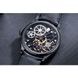 Часы наручные мужские Aerowatch 50981 NO20, механика с ручным заводом, скелетон, черный кожаный ремешок 3