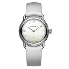 Часы наручные женские Aerowatch 31925 AA05 кварцевые классические на белом сатиновом ремешке