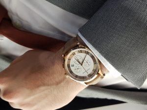 Часы наручные мужские Claude Bernard 10237 37R ARR, кварцевый хронограф, розово-золотое покрытие PVD