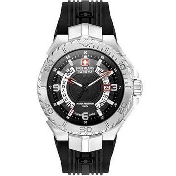 Часы наручные мужские Swiss Military-Hanowa 06-4327.04.007 кварцевые, черный каучуковый ремешок, Швейцария