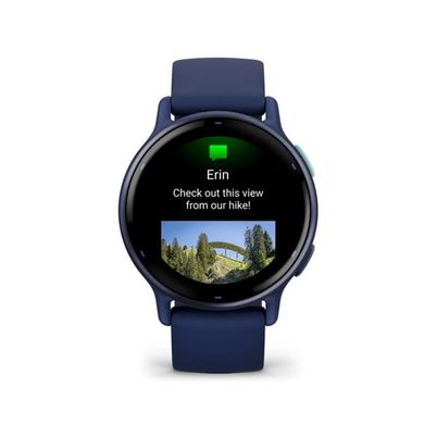 Смарт-часы Garmin Vivoactive 5 – темно-синий алюминиевый безель, темно-синий корпус с силиконовым ремешком