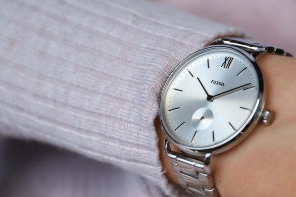 Часы наручные женские FOSSIL ES4666 кварцевые, на браслете, серебристые, США