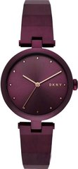 Часы наручные женские DKNY NY2754 кварцевые, на браслете, с фианитами, фиолетовые, США