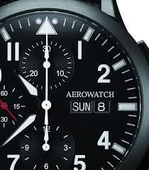 Годинник-хронографія наручні чоловічі Aerowatch 61948 NO03 чорні в стилі Military (механіка з автопідзаводом)