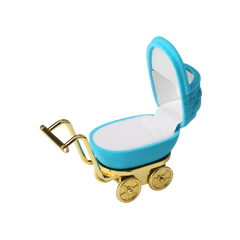 Футляр для ювелирных украшений детская коляска голубая