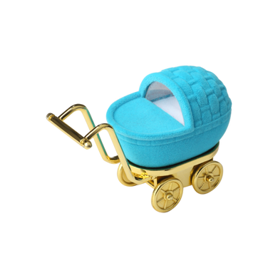 Футляр для ювелирных украшений детская коляска голубая
