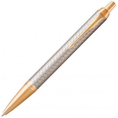 Ручка шариковая Parker IM 17 Premium Warm Silver GT BP 24 132 из алюминия с позолотой