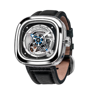 Часы наручные мужские SEVENFRIDAY SF-S1/01 с автоподзаводом в индустриальном дизайне, Швейцария