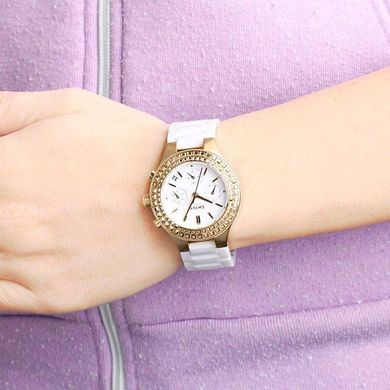 Часы наручные женские DKNY NY2224 кварцевые, белые, керамический ремешок, США