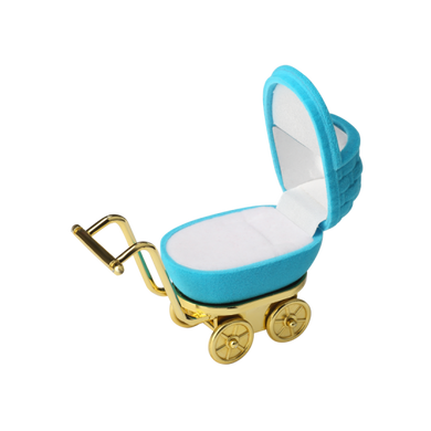 Футляр для ювелірних прикрас дитяча коляска блакитна