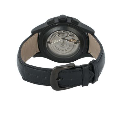 Часы-хронограф наручные мужские Aerowatch 61948 NO03 черные в стиле Military (механика с автоподзаводом)