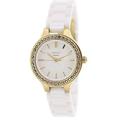 Часы наручные DKNY NY2250 кварцевые на белом керамическом браслете, США